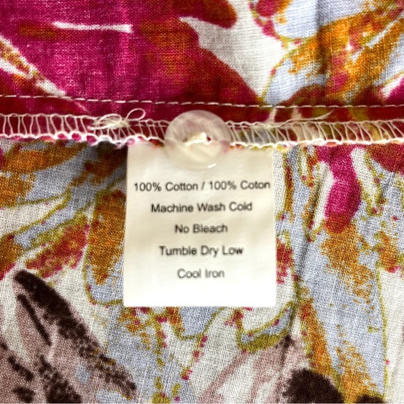 Anthropologie Porridge Red Floral Blouse Size 0 Sleeveless Cotton Boho Pockets - Picture 8 of 9